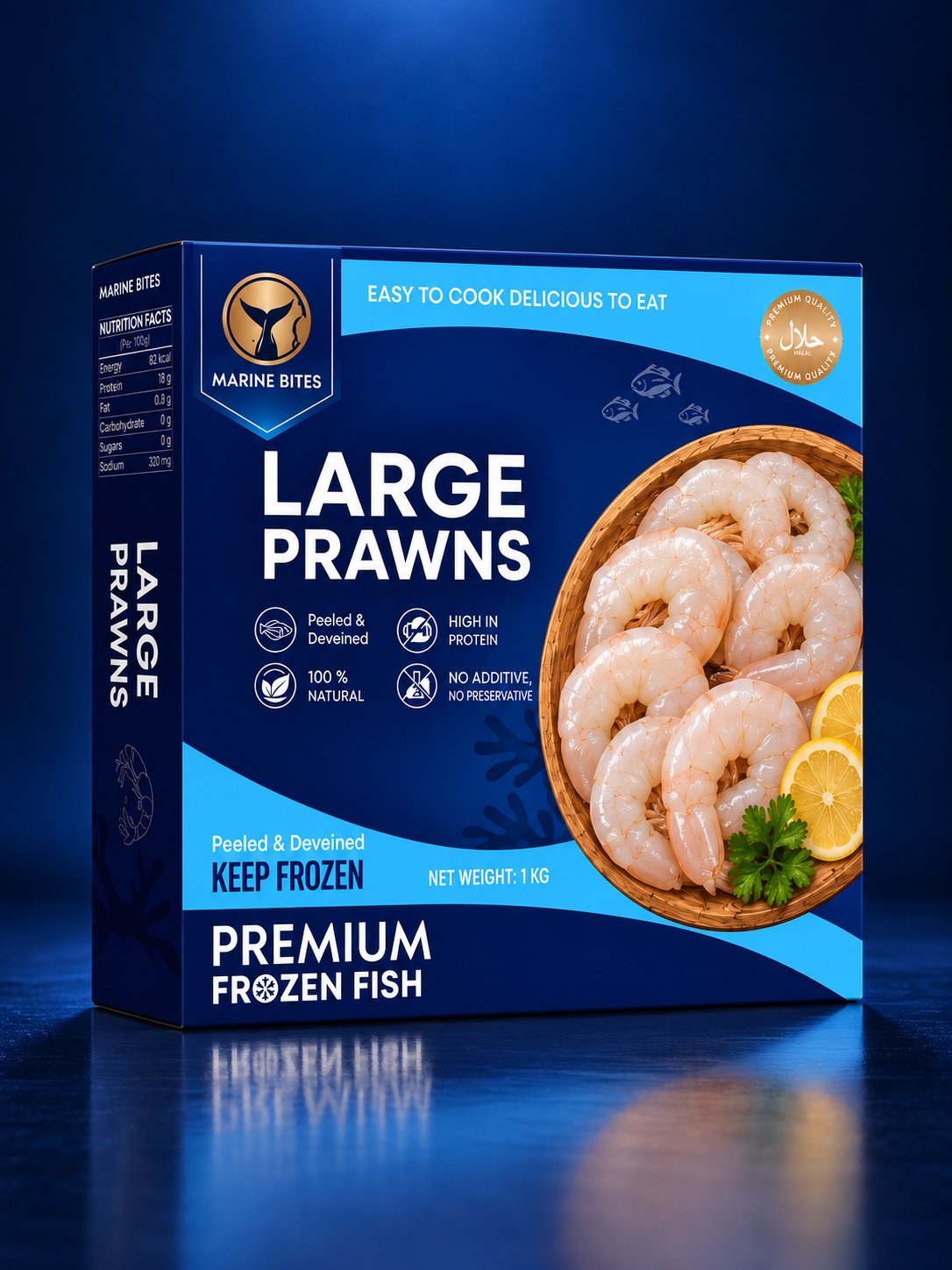 Marine Bites Large Prawns premium frozen seafood